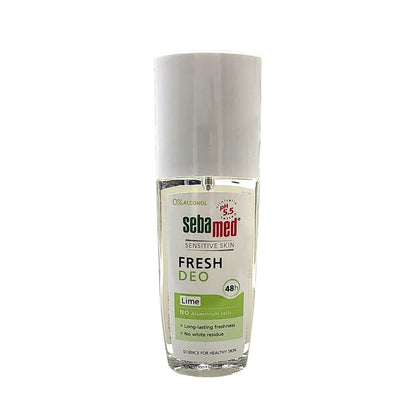 Product label for Sebamed 48-Hour Care Spray Deodorant Lime Scent