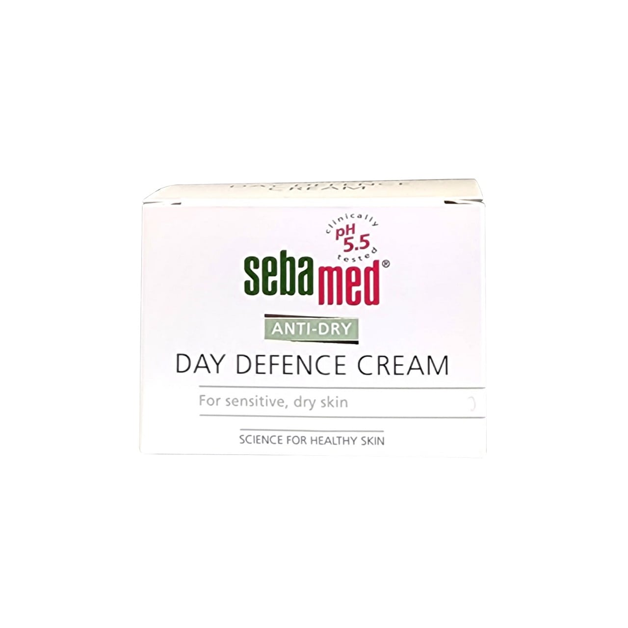 Product label for Sebamed Anti-Dry Day Defence Cream (50 mL) in English