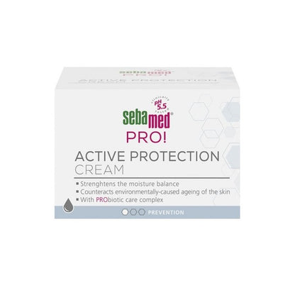 Product label for Sebamed PRO! Active Protection Cream (50 mL)