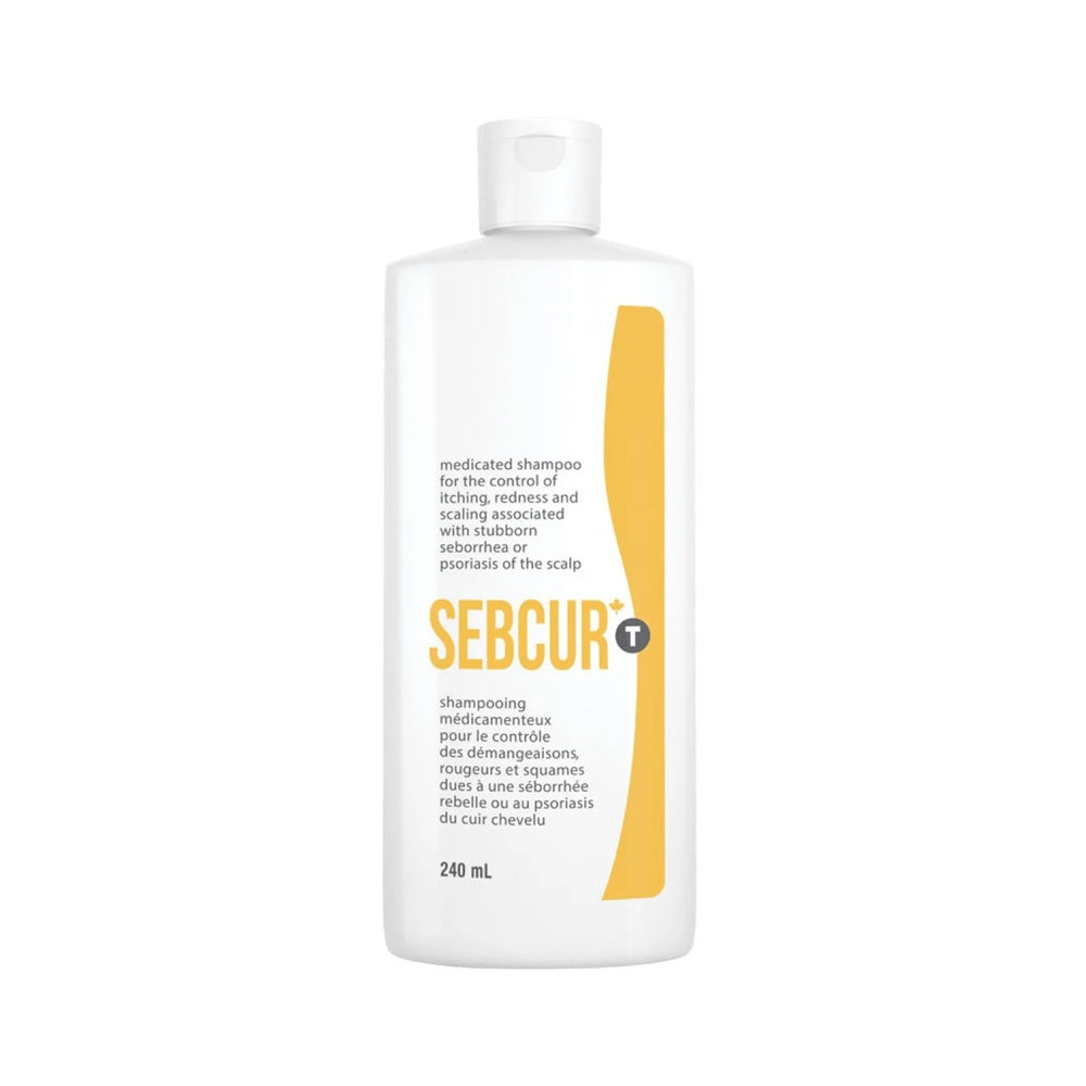 Product label for Sebcur-T Shampoo (240 mL)