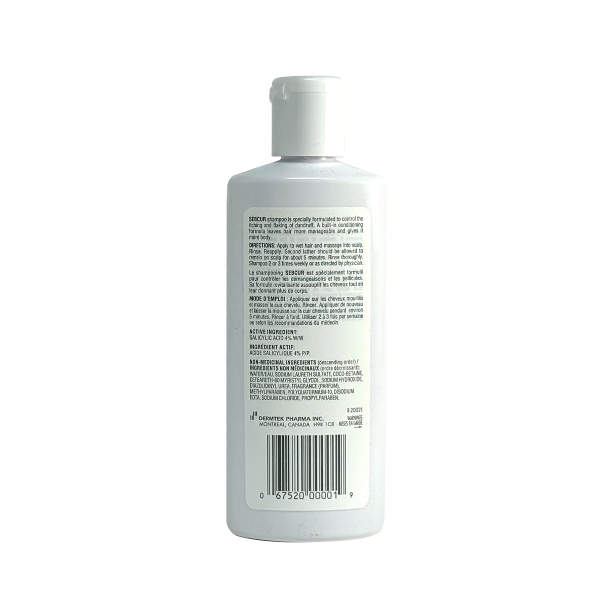 Description, directions, ingredients for Sebcur Shampoo (120 mL)