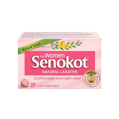 Product label for Senokot for Women Natural Laxative Tablets (25 tablets)