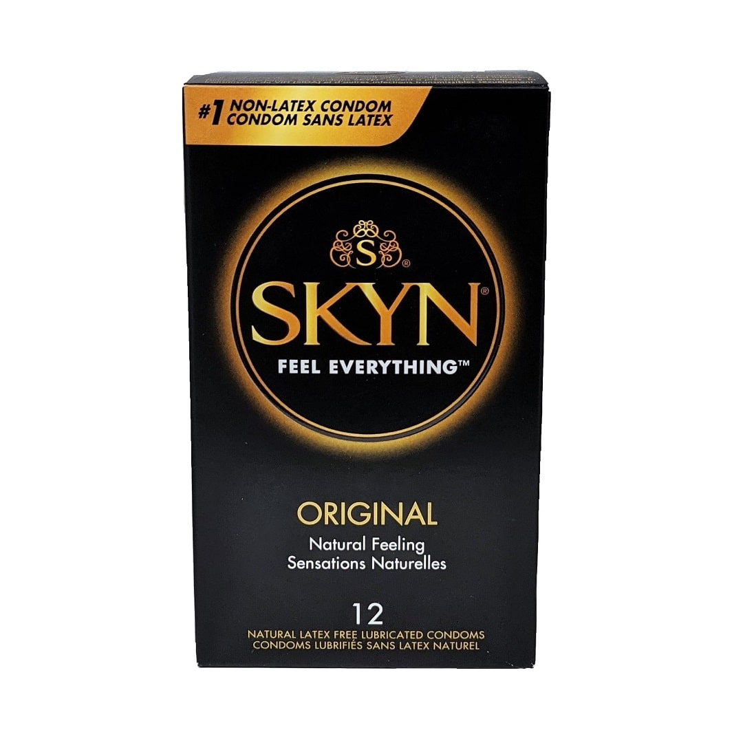 Product label for Skyn Original Latex Free Condoms (12 count)