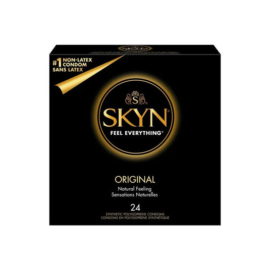 Product label for Skyn Original Latex Free Condoms (24 count)