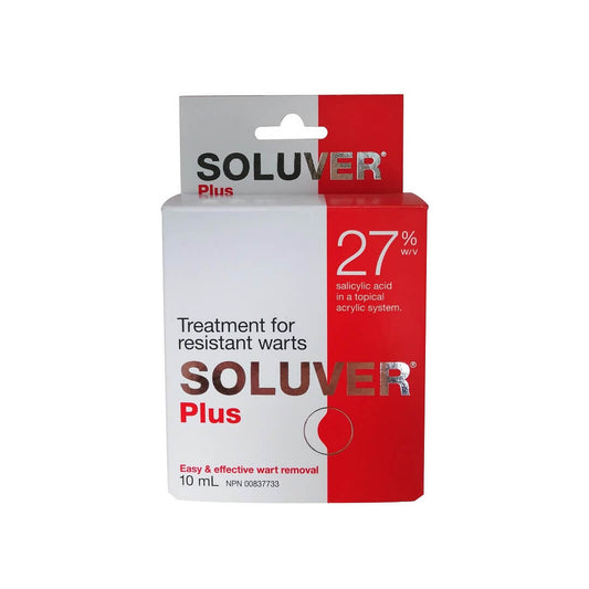 Product label for Soluver Plus Treatment for Resistant Warts in English