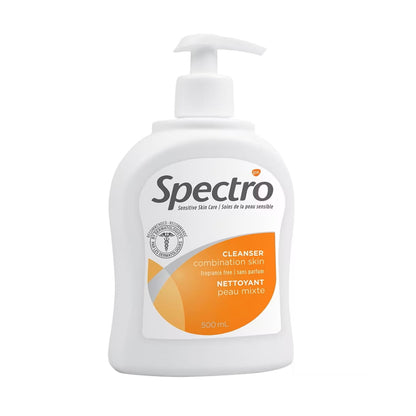 Product label for Spectro Facial Cleanser for Combination Skin (500 mL)