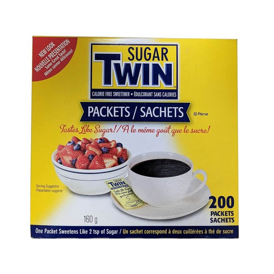 Product label for Sugar Twin Calorie Free Sweetener 200 packs