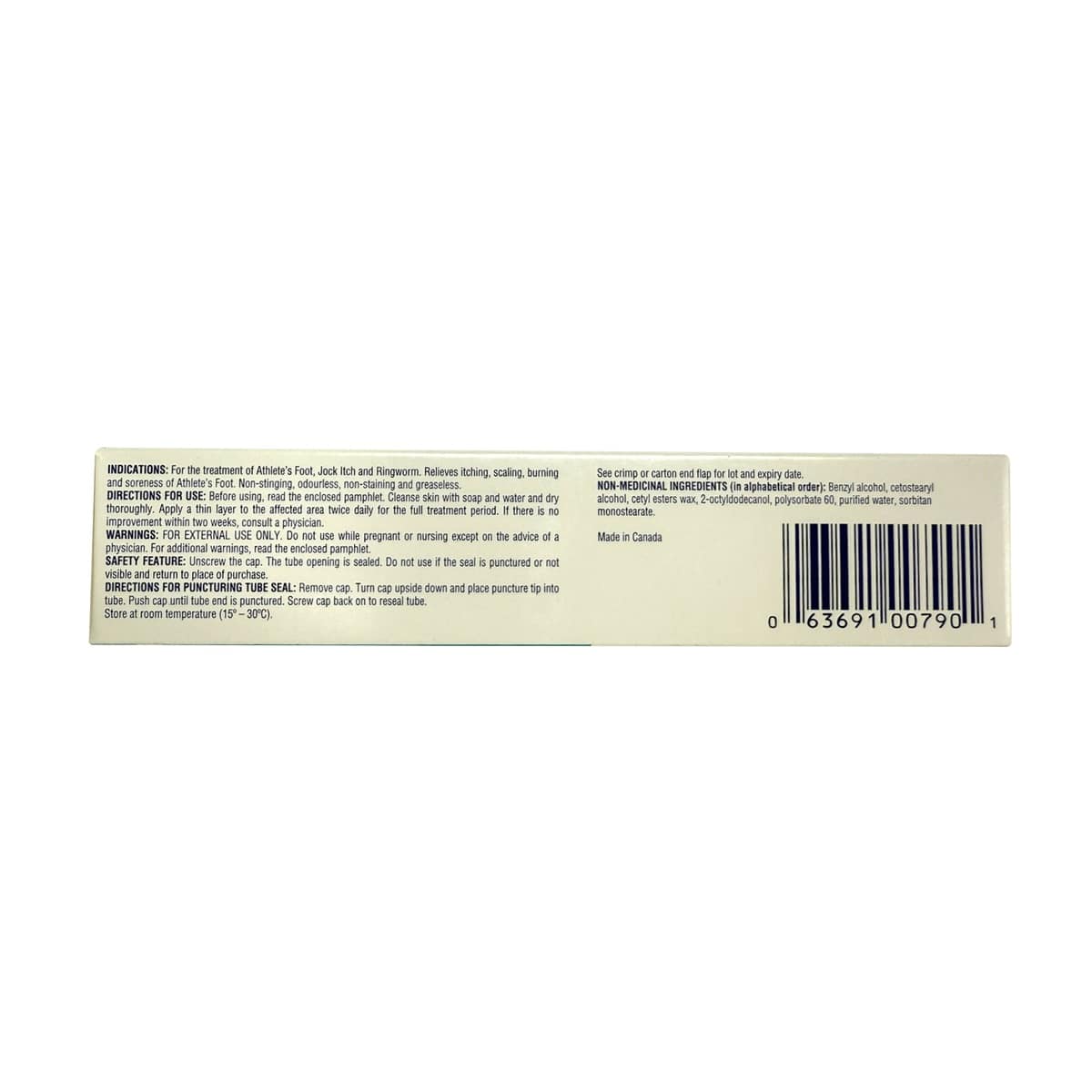 Indications, directions, warnings, ingredients for Taro Clotrimaderm Clotrimazole Cream USP 1% Antifungal Agent (30 grams) in English