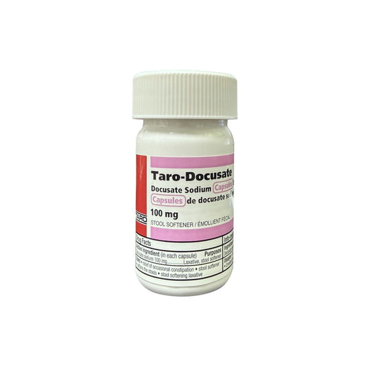 Product label for Taro Docusate Sodium 100 mg (100 capsules)