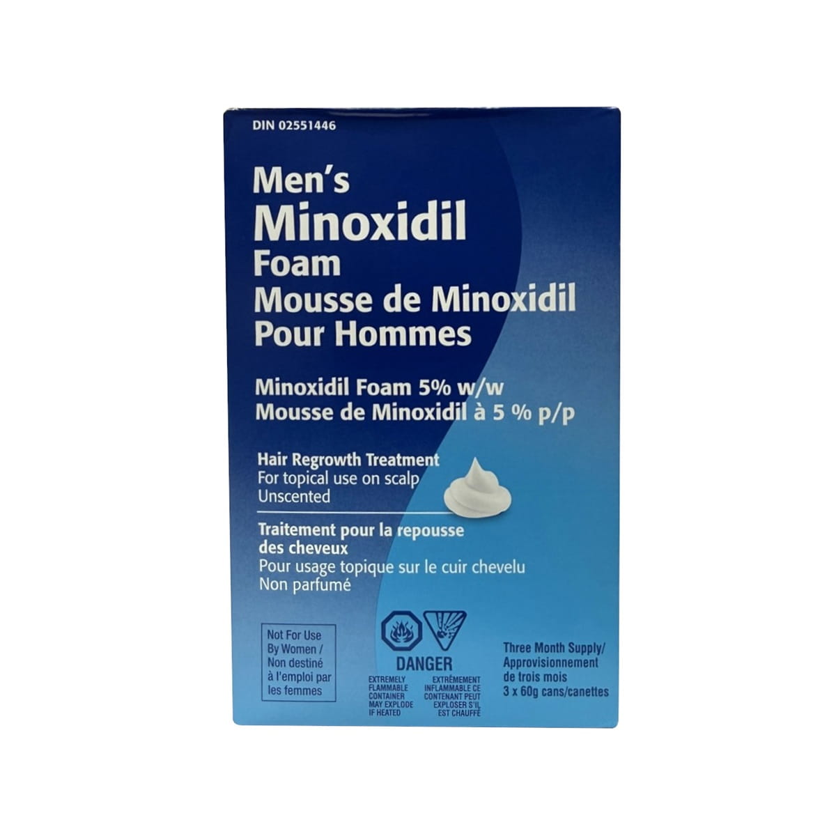 Box for Taro Men's Minoxidil Foam Hair Regrowth Treatment (3 x 60 grams)