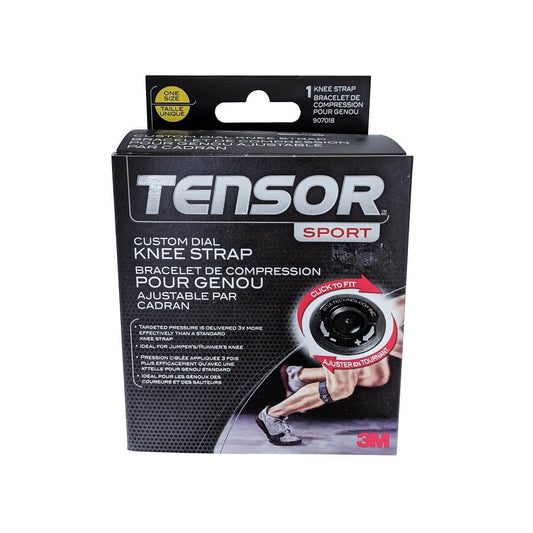 Product label for Tensor Sport Custom Dial Knee Strap (One Size)