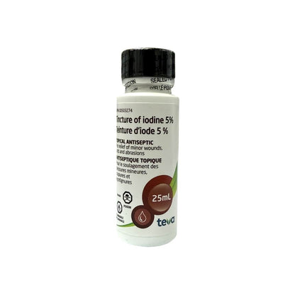 Product label for Teva Pharma Iodine Tincture 5% (25 mL)