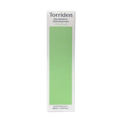 Product label for Torriden Balanceful Cica Pore Cleansing Foam (150 mL)
