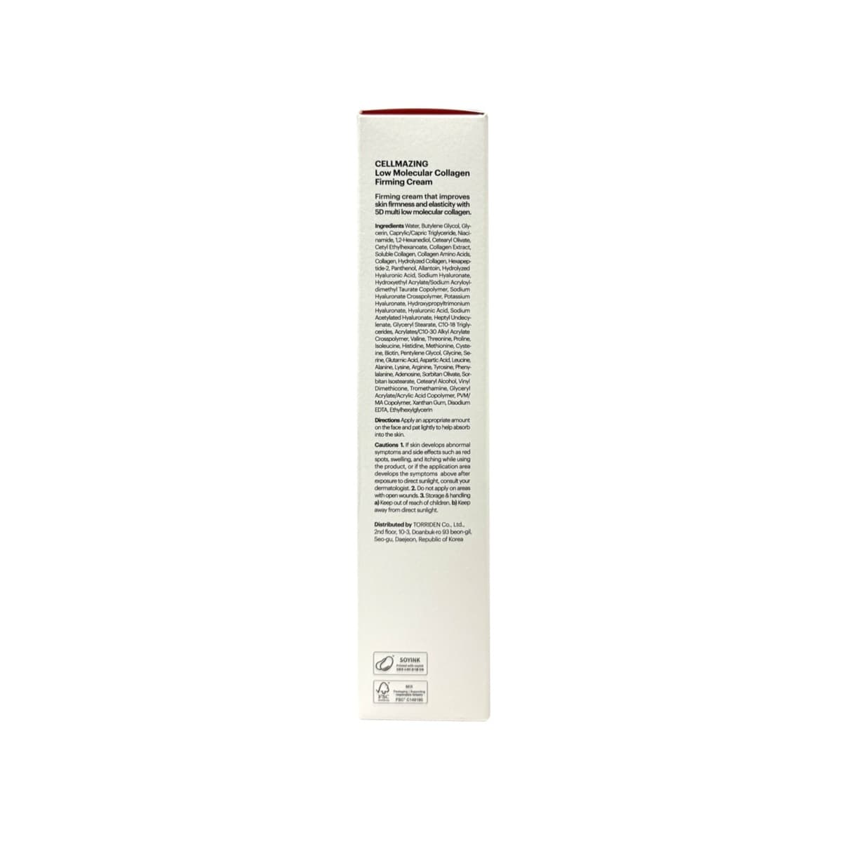 Ingredients, Directions, Cautions for Torriden Cellmazing Firming Cream (60 mL) in English