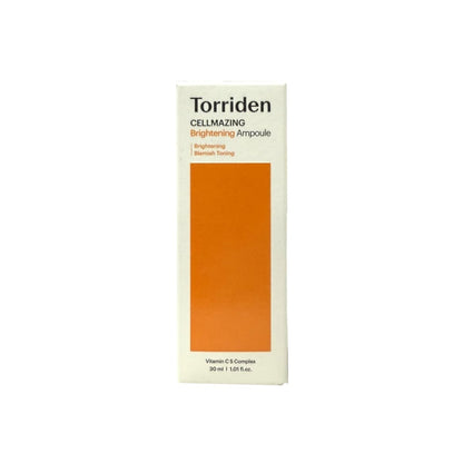 Product label for Torriden Cellmazing Vita C Brightening Ampoule (30 mL)