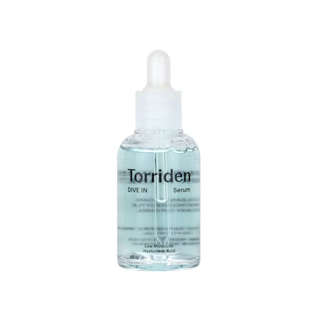 Product label for Torriden Dive-In Molecular Hyaluronic Acid Serum (50 mL)