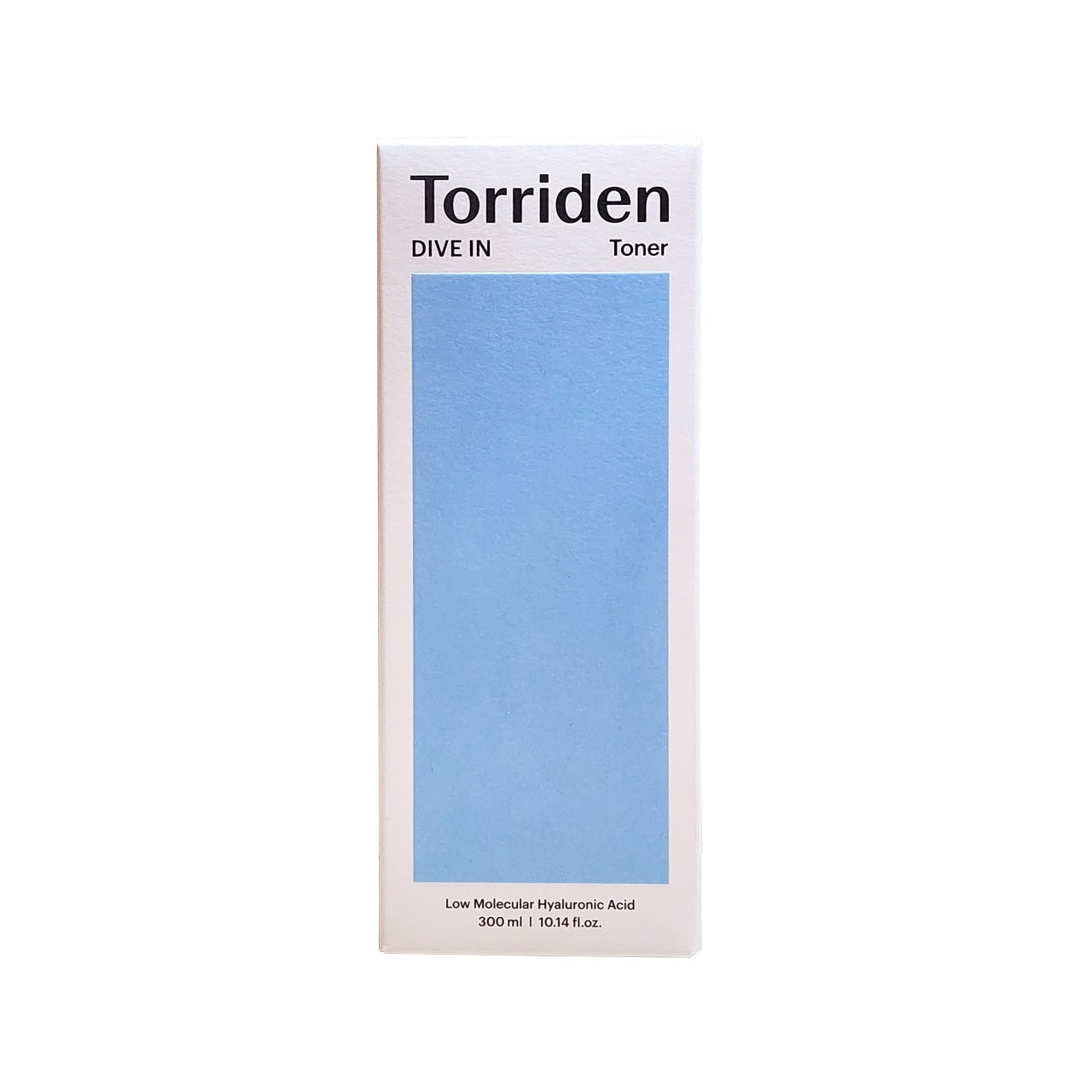 Product label for Torriden Dive-In Molecular Hyaluronic Acid Toner (300 mL)