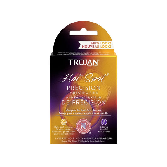Product label for Trojan Hot Spot Vibrating Ring