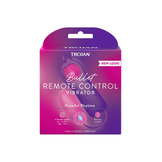 Product label for Trojan Vibrating Bullet Massager