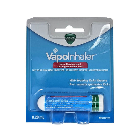 Product label for Vick's VapoInhaler (0.2 mL)