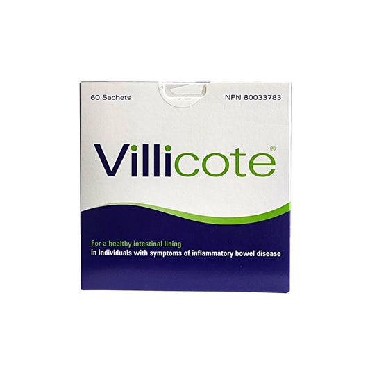 Product label for Villicote Digestive Supplement (120 grams) in English