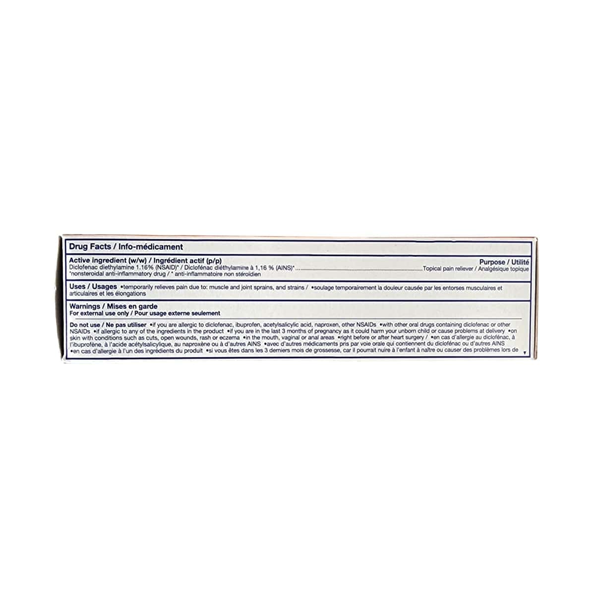 Ingredients, Uses, Warnings for Voltaren Emulgel Back and Muscle Pain (100 grams)