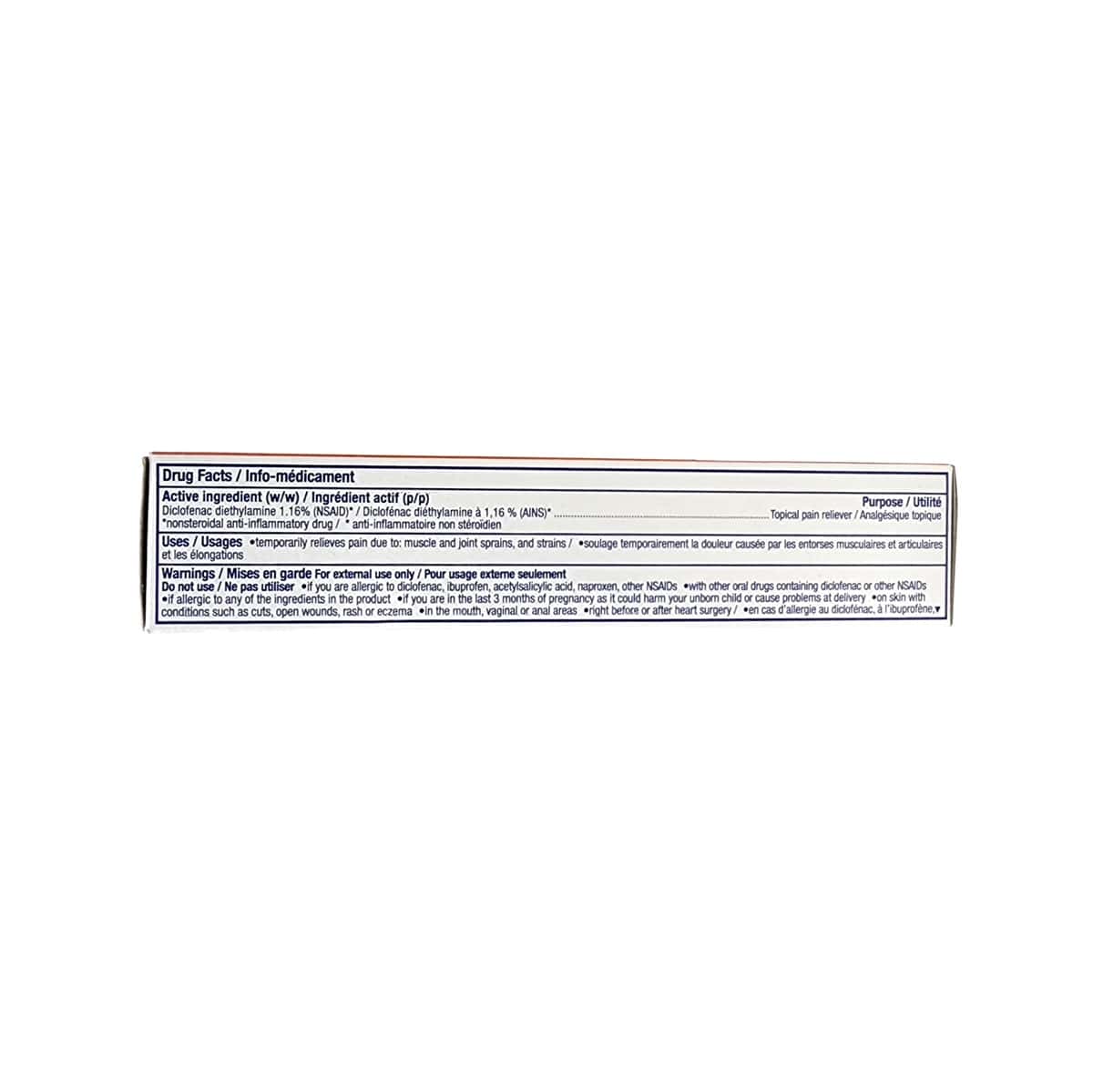 Ingredients, uses, warnings for Voltaren Emulgel Back and Muscle Pain (50 grams)