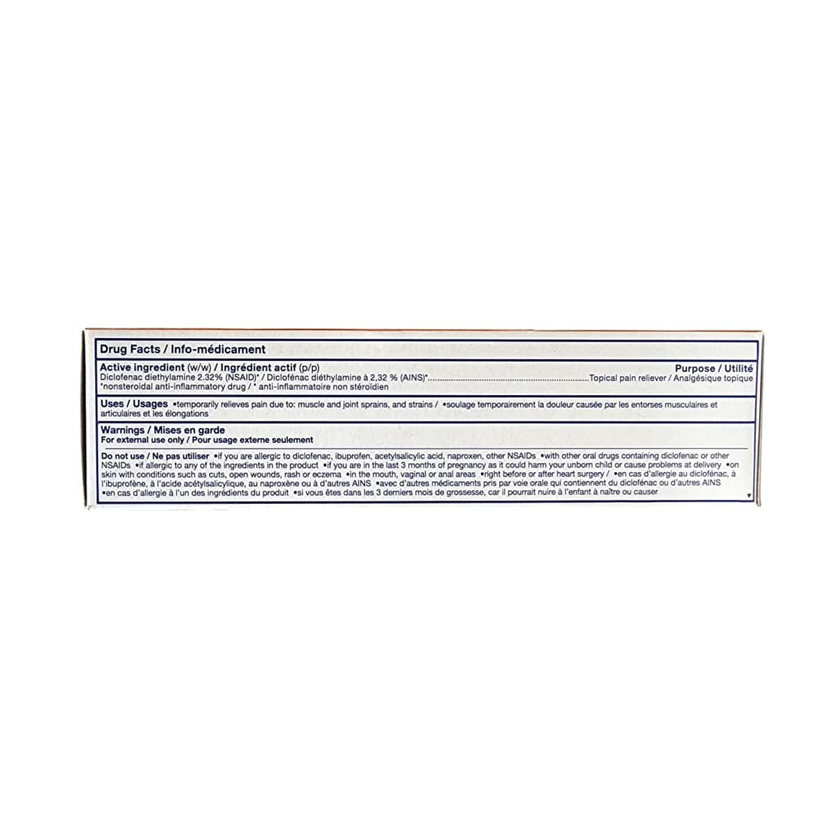 Ingredients, Uses, Warnings for Voltaren Emulgel Extra Strength Gel (100g)