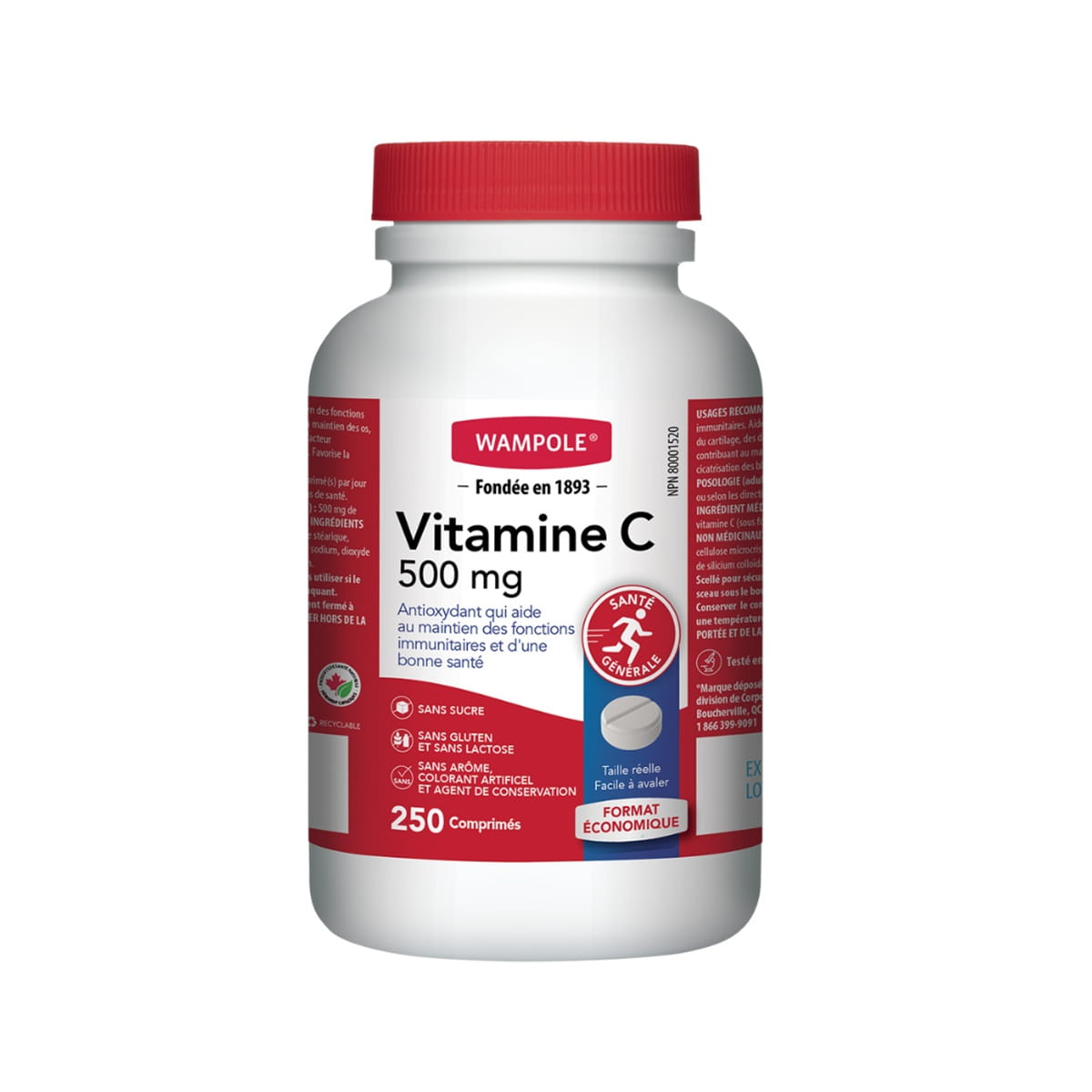 Wampole Vitamin C 500mg (250 tablets) FR
