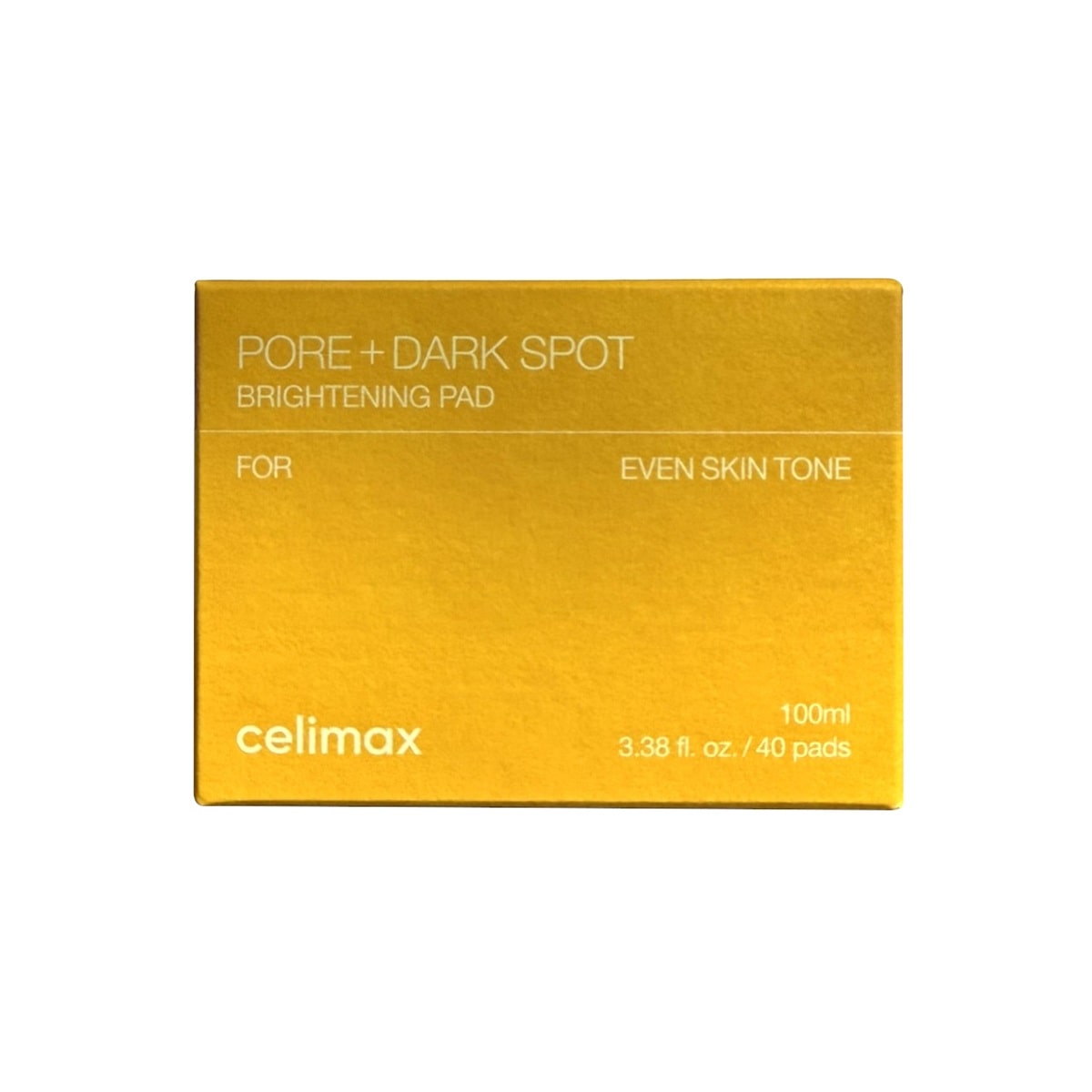 Product label for celimax Pore+Dark Spot Brightening Pad (40 pads)
