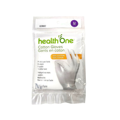 Product label for health One Cotton Gloves (Medium Size)