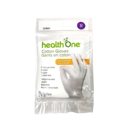 Product label for health One Cotton Gloves (Medium Size)
