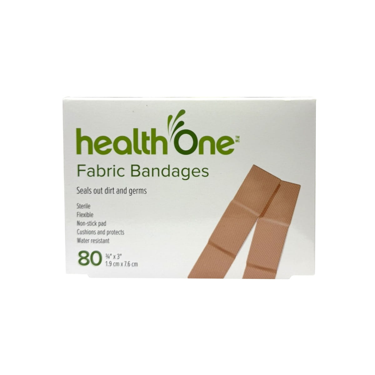 health One First Aid Fabric Bandages (1.9 cm x 7.6 cm) (80 bandages)