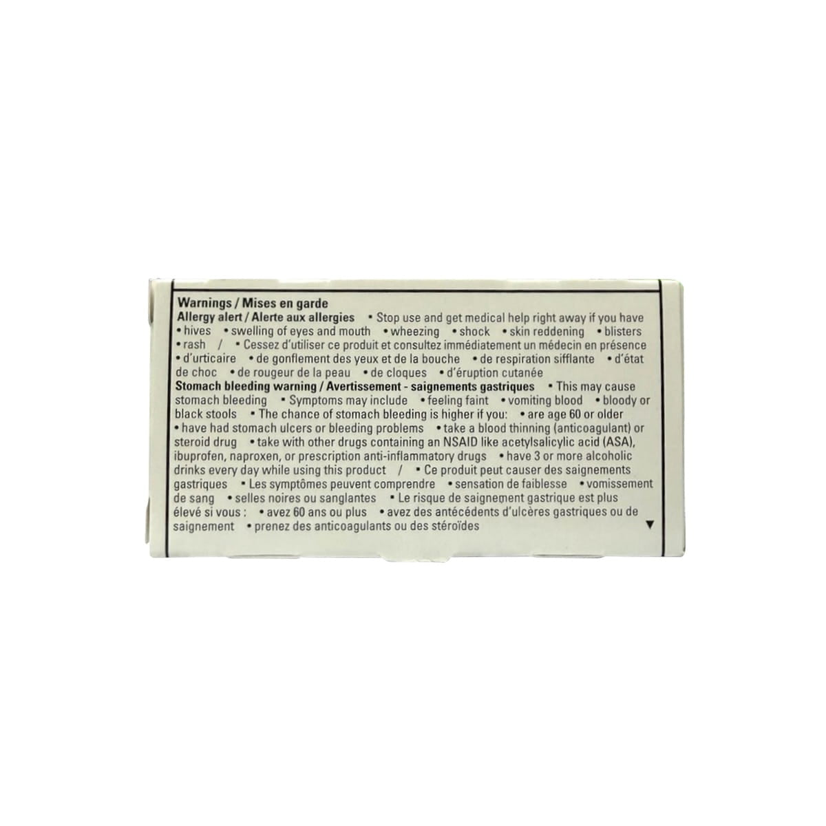 Warnings for health One Naproxen Sodium 220 mg (125 caplets)