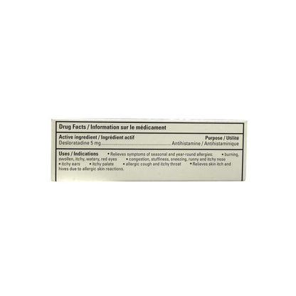 Ingredients and uses for health One Non-Drowsy Allergy Relief Desloratadine 5 mg (20 tablets)