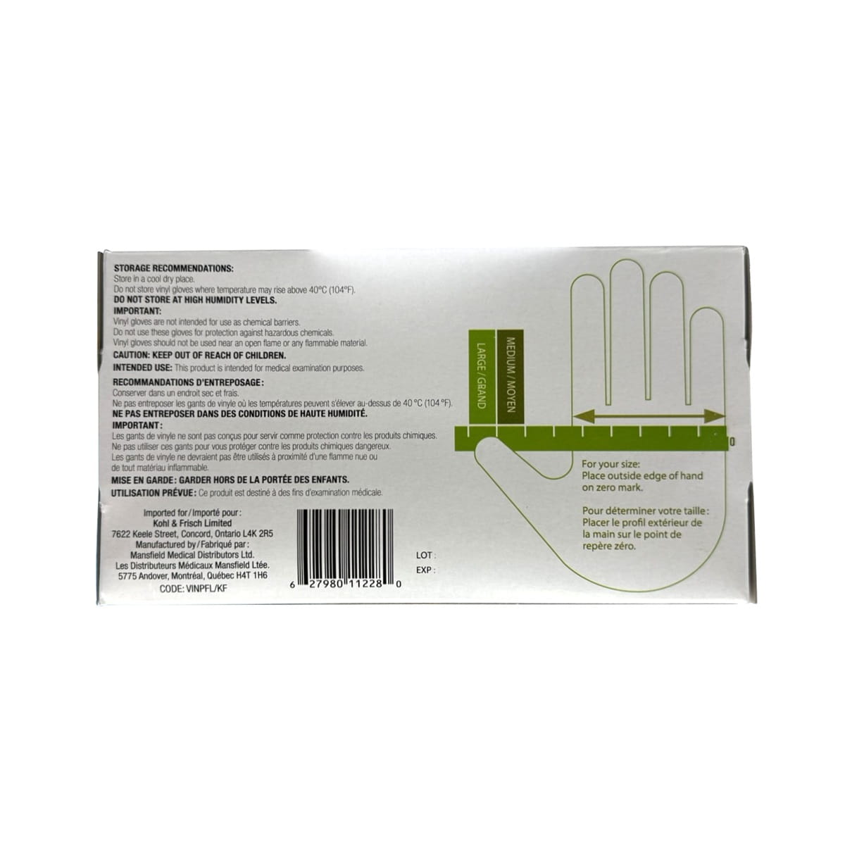 Details for health One Vinyl Medical Gloves Large (100 count)