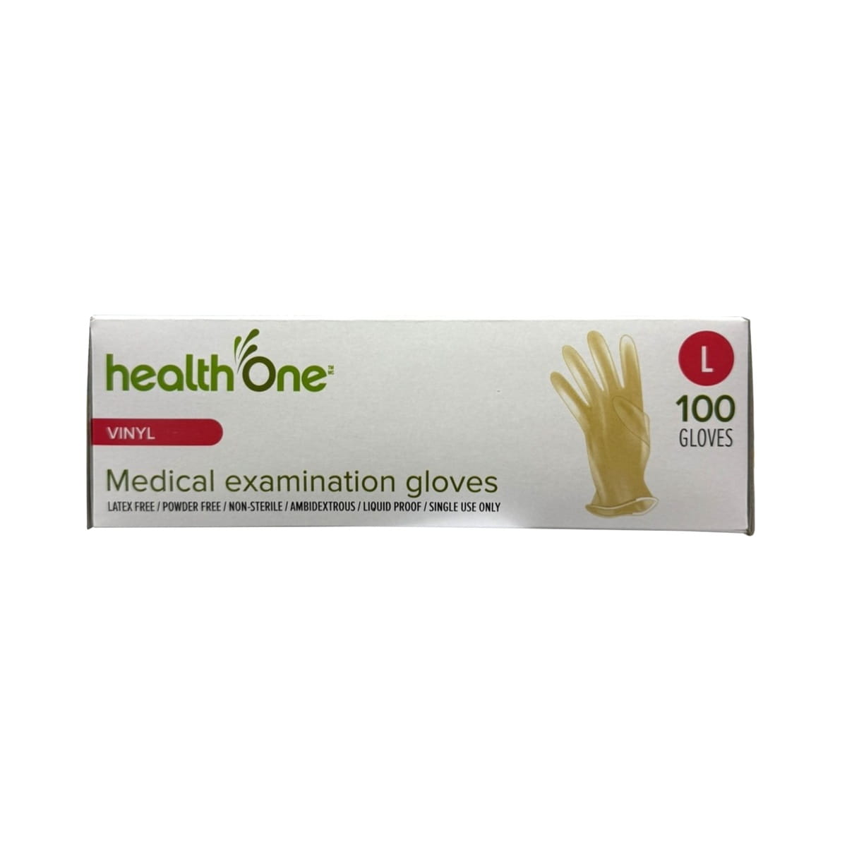 Graphic for health One Vinyl Medical Gloves Large (100 count) in English