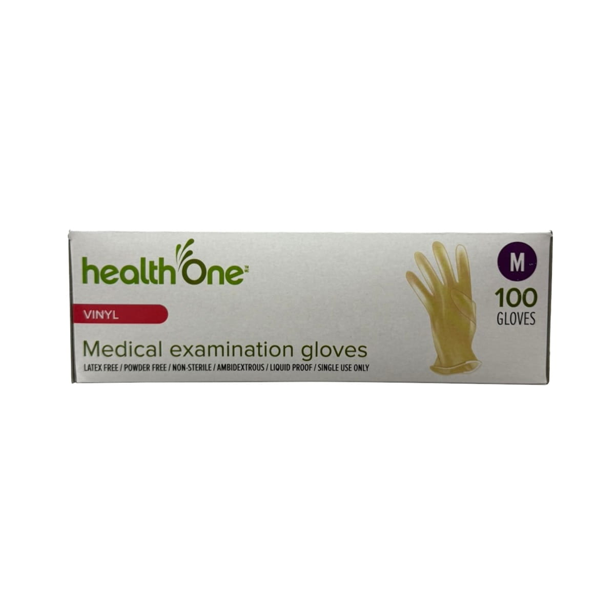Description for health One Vinyl Medical Gloves Medium (100 count) in English