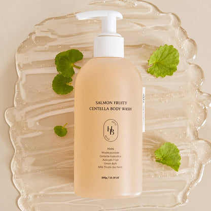 Graphic for HEVEBLUE Salmon Fruity Centella Body Wash (300 grams)