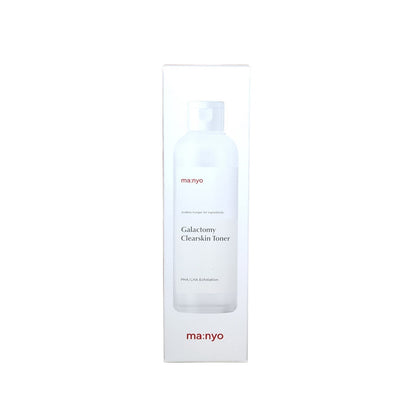 Product label for ma:nyo Galactomy Clearskin Toner (210 mL)