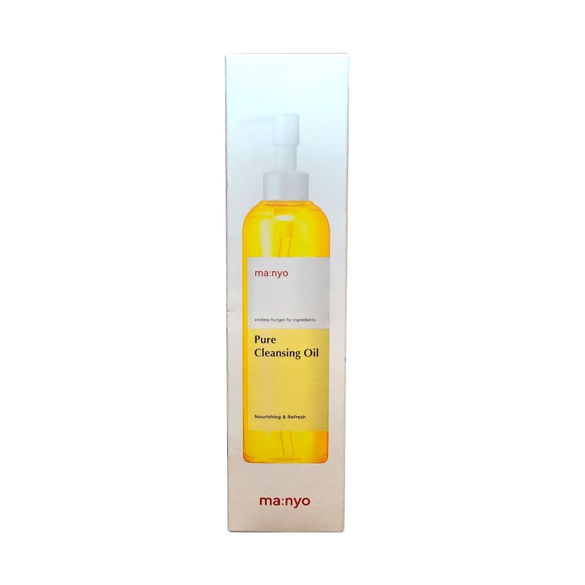 Product label for ma:nyo Pure Cleansing Oil (200 mL)