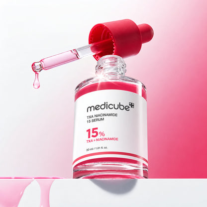 Bottle and dropper for medicube TXA Niacinamide 15 Serum (30 mL)