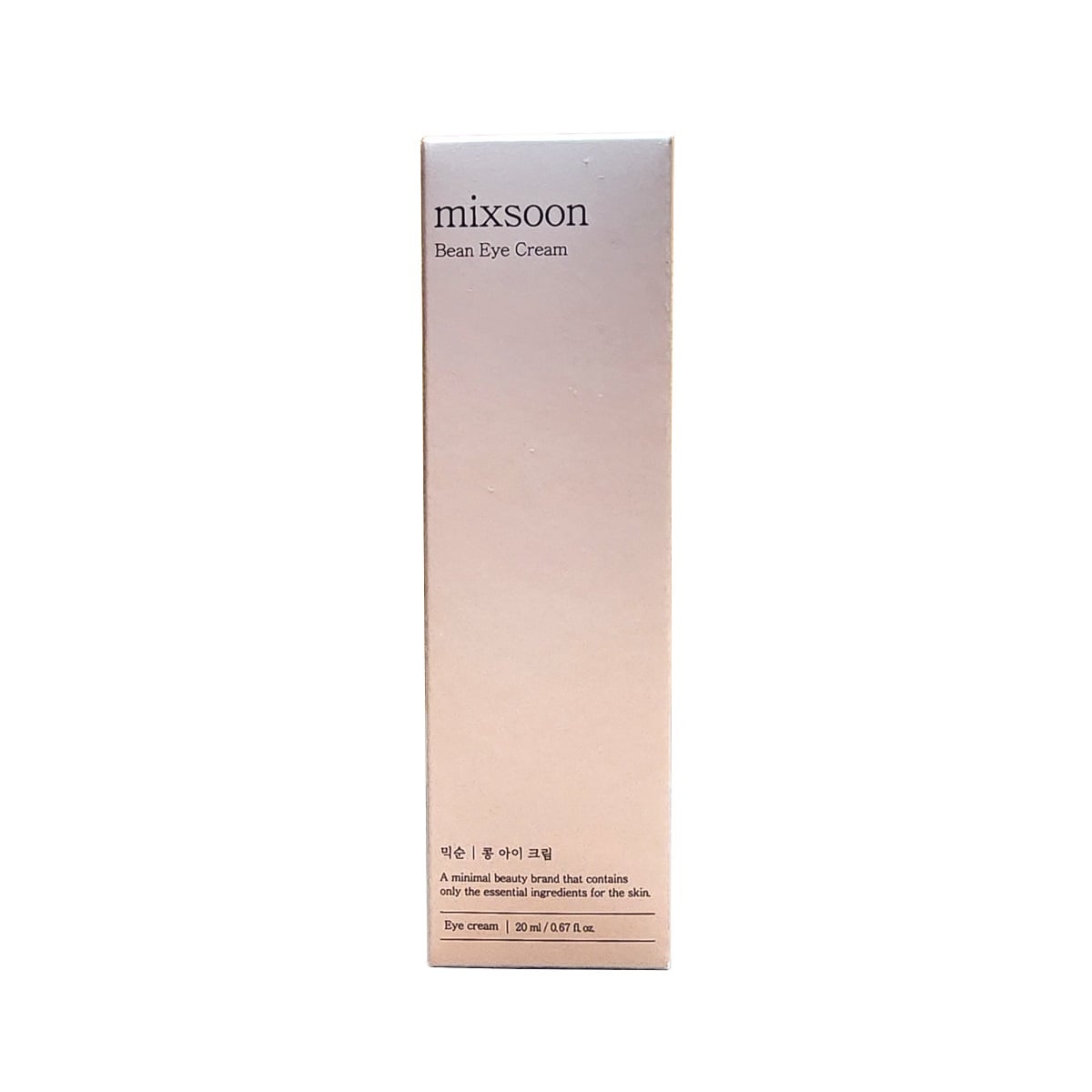 Product label for mixsoon Bean Eye Cream (20 mL)