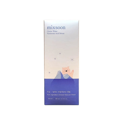 Product label for mixsoon Glacier Water Hyaluronic Acid Serum (300 mL)
