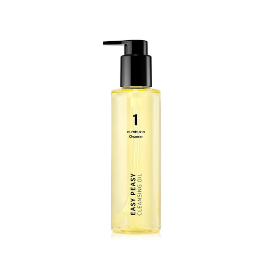 Product label for numbuzin No. 1 Easy Peasy Cleansing Oil (200 mL)