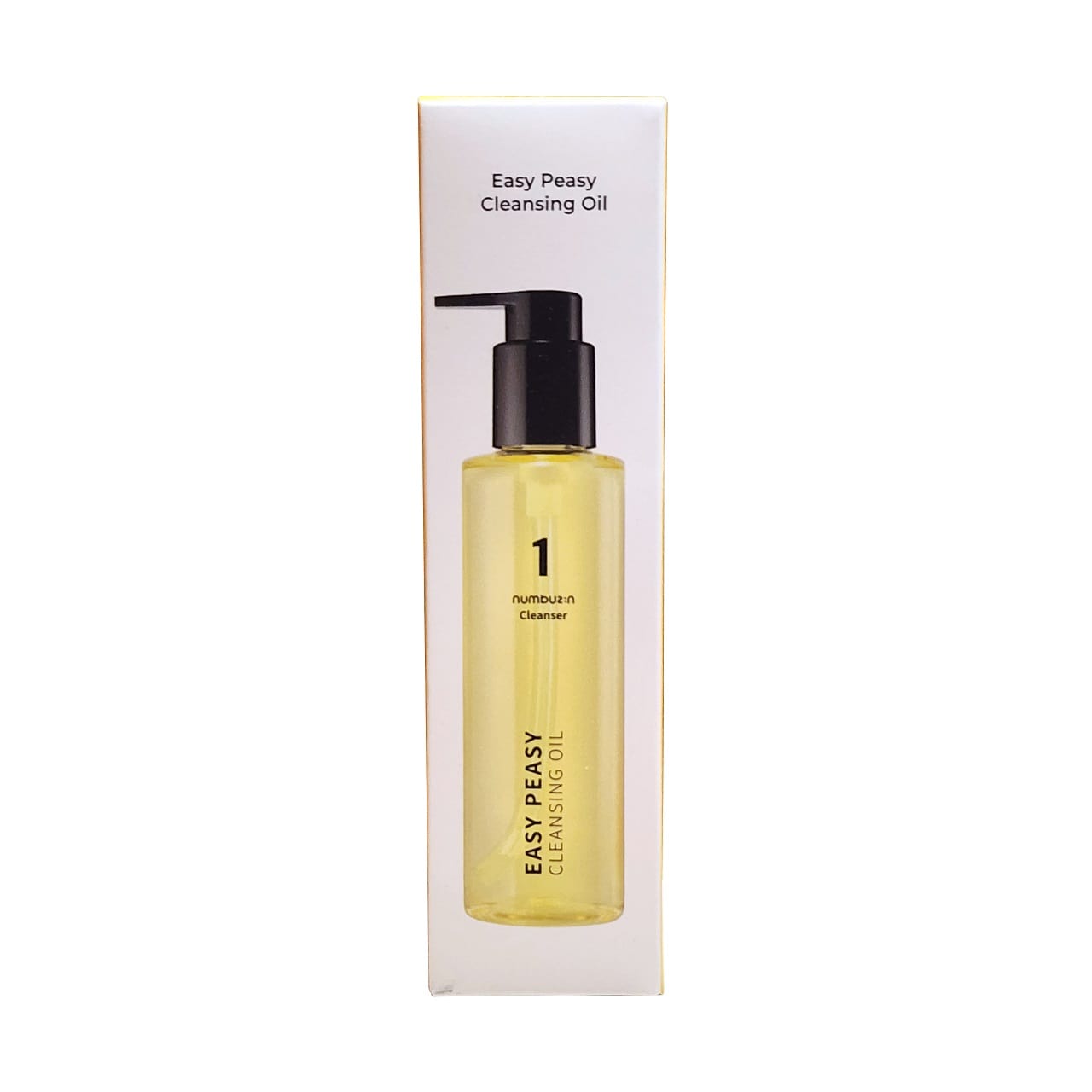 Product label for numbuzin No. 1 Easy Peasy Cleansing Oil (200 mL)