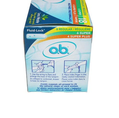 Directions for o.b. Multi-Pack Tampons (18 count)
