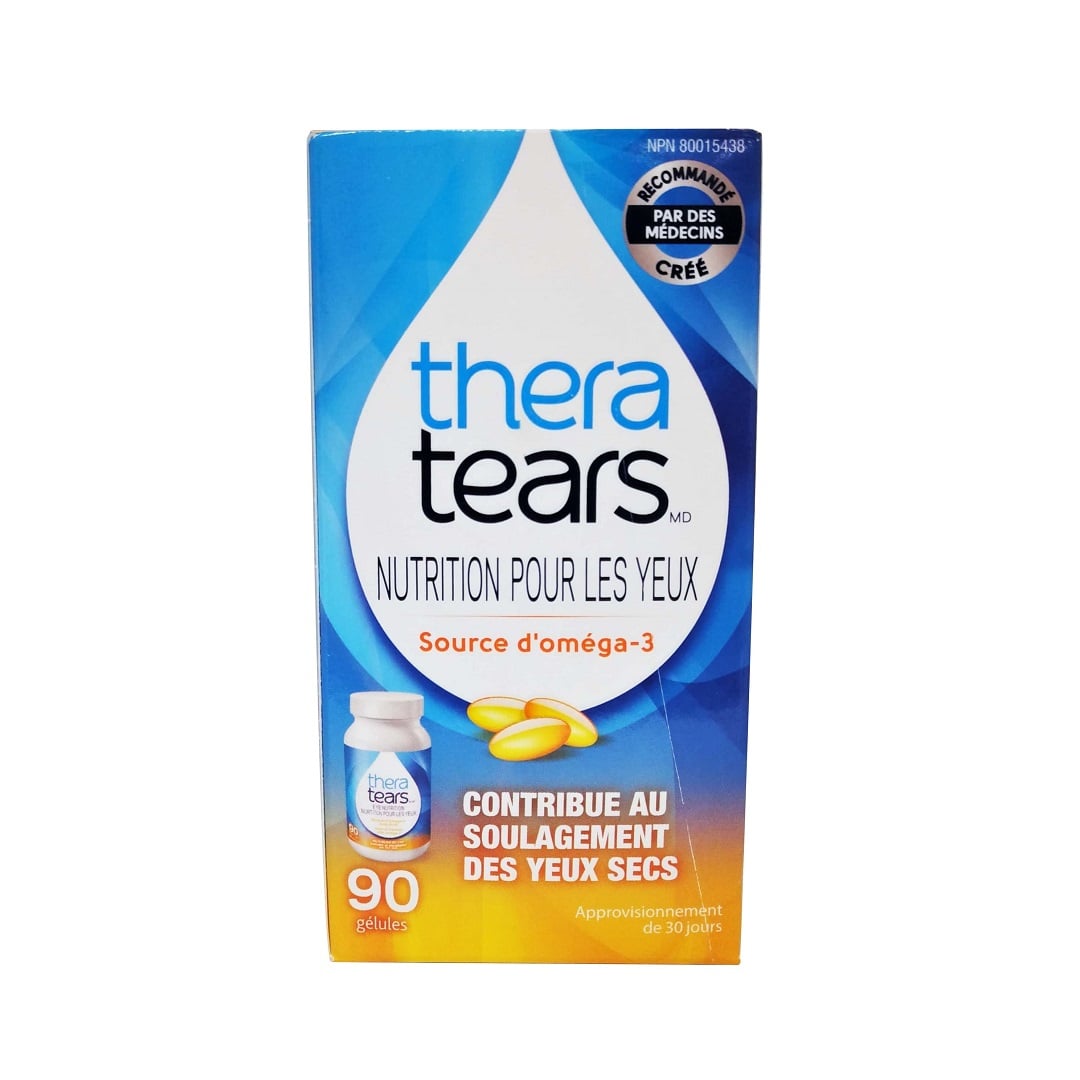 Product label for theratears Eye Nutrition (90 softgels) in French