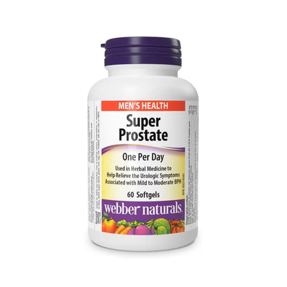 Product label for webber naturals Super Prostate (60 softgels) EN
