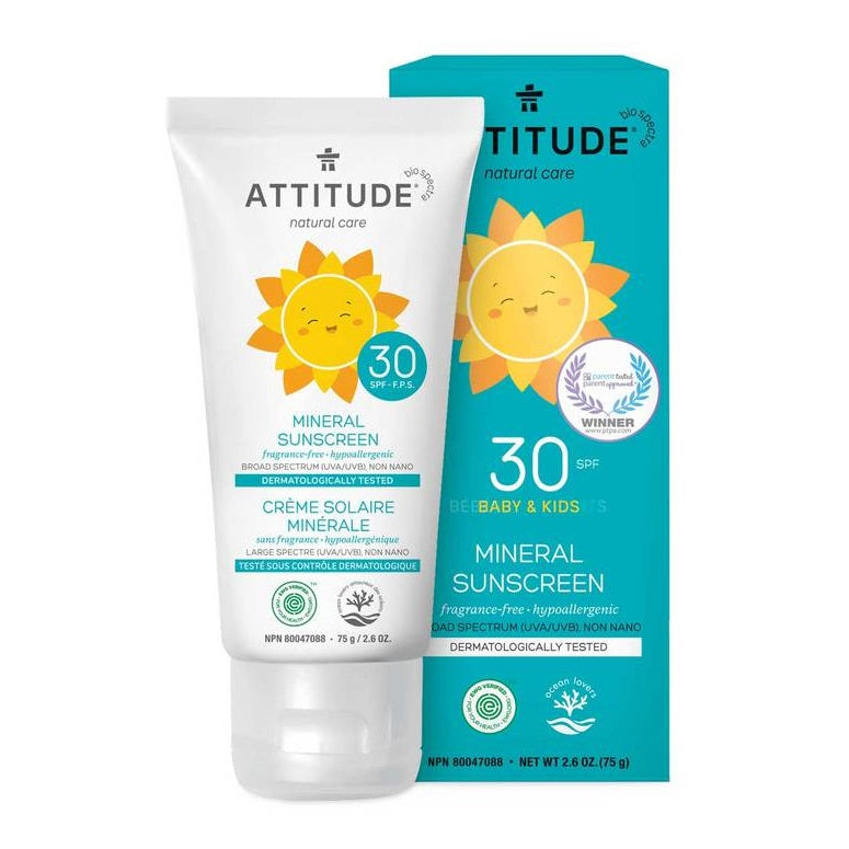 ATTITUDE Baby & Kids Moisturizer Mineral Sunscreen SPF30 (75g)